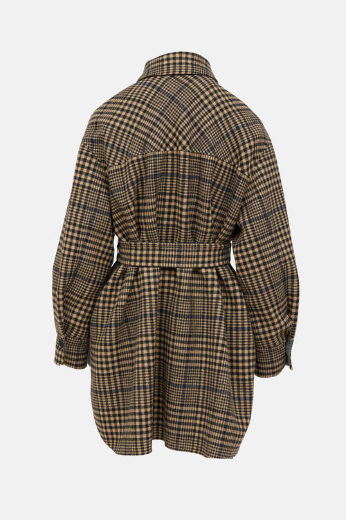 Maje Wool Blend Check Jacket