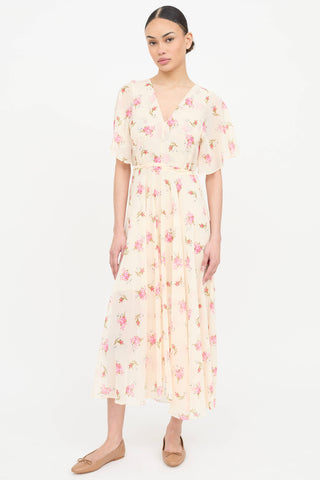 Maje Floral Pleated Dress