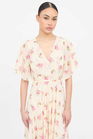 Maje Floral Pleated Dress