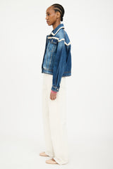 Maje Dark Wash Crocheted Denim Jacket