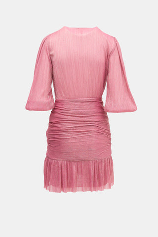 Maje Lamé Draped Mini Dress