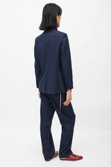Maje Navy & Burgundy Stripes Suit