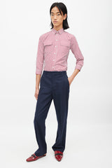 Maje Navy & Burgundy Stripes Suit