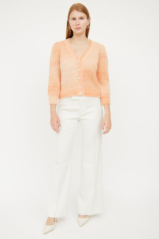 Maje Orange Gradient Mohair Knit Cardigan