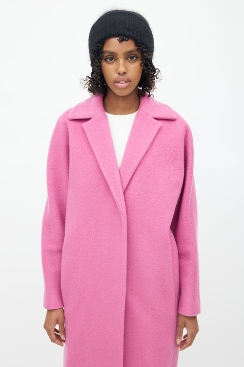 Malene Birger Pink Wool & Mohair Bugsy  Coat