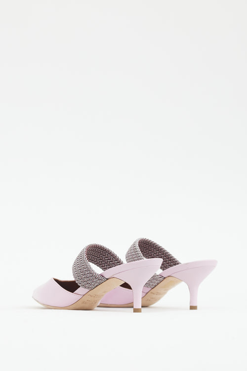 Malone Souliers Pink Leather Maisie 45 Heeled Mule