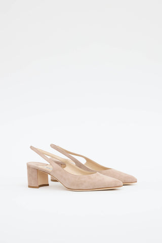 Manolo Blahnik Suede Slingback Pump