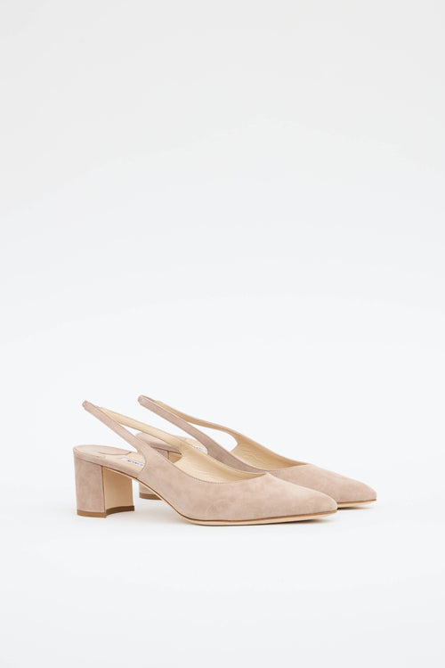 Manolo Blahnik Suede Slingback Pump