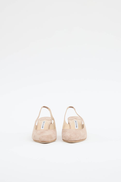 Manolo Blahnik Suede Slingback Pump