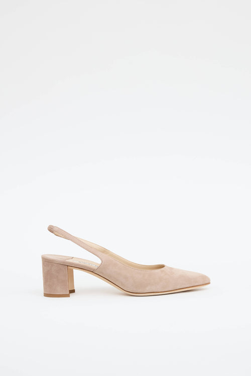Manolo Blahnik Suede Slingback Pump