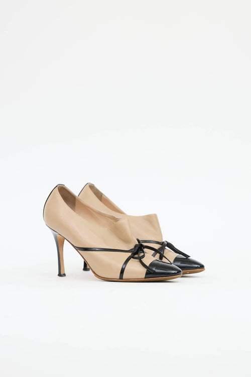 Manolo Blahnik Patent Bow Booties