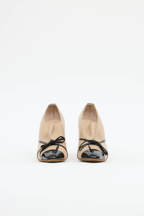 Manolo Blahnik Patent Bow Booties