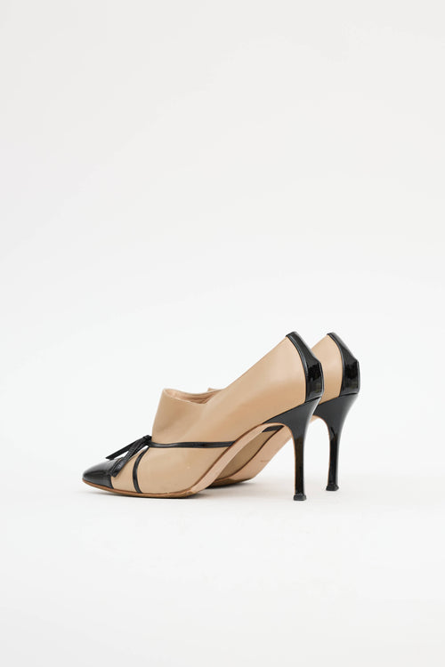 Manolo Blahnik Patent Bow Booties