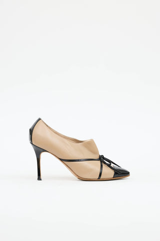 Manolo Blahnik Patent Bow Booties