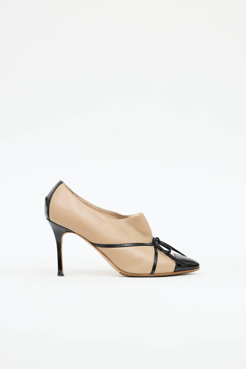 Manolo Blahnik Patent Bow Booties