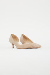 Manolo Blahnik Beige Suede D'Orsay Pump