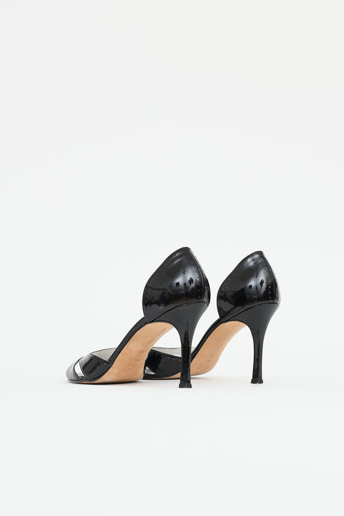 Manolo BlahnikPatent Brogue Peep Toe Pump