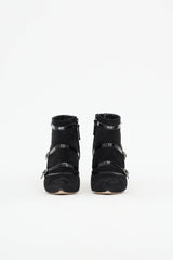Manolo Blahnik Suede Buckle Bootie
