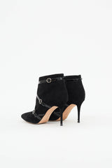 Manolo Blahnik Suede Buckle Bootie