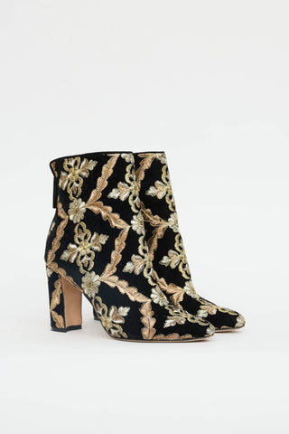 Manolo Blahnik Embroidered Isola Boot