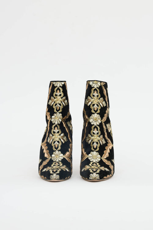 Manolo Blahnik Embroidered Isola Boot