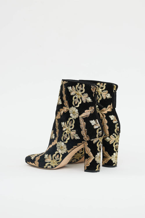 Manolo Blahnik Embroidered Isola Boot