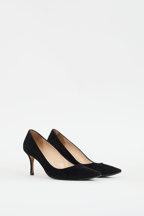 Manolo Blahnik Black Suede BB 70 Pump