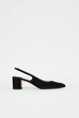 Manolo Blahnik Suede Allurasa 50 Slingback Pump