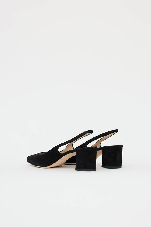 Manolo Blahnik Suede Allurasa 50 Slingback Pump