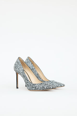 Jimmy Choo Glitter Pointed Toe Pump