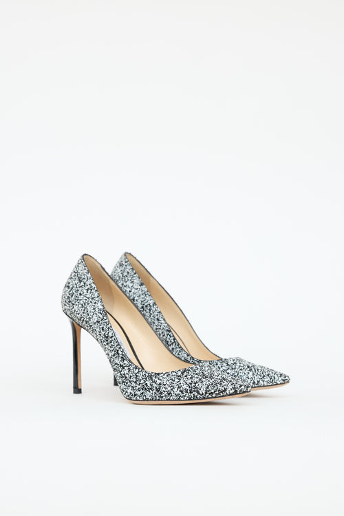 Jimmy Choo Glitter Pointed Toe Pump