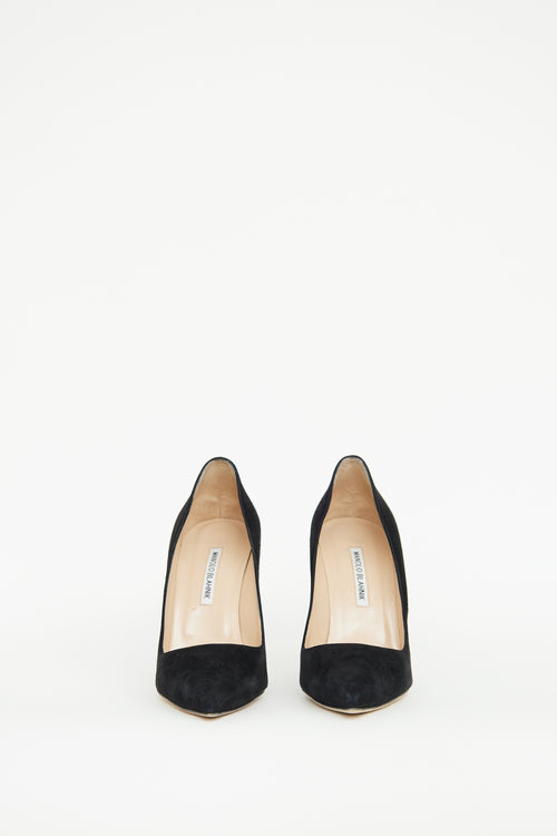 Manolo Blahnik Black BB105 Suede Pump