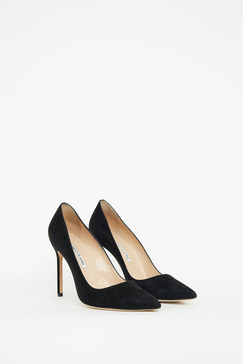 Manolo Blahnik Black BB105 Suede Pump