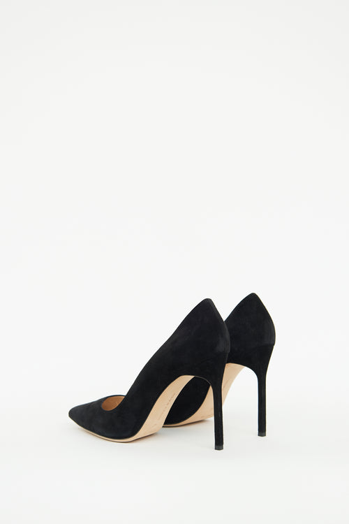 Manolo Blahnik Black BB105 Suede Pump