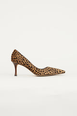 Manolo Blahnik Brown & Beige Textured Patterned Pump