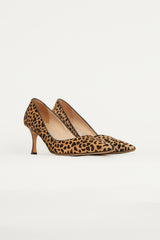 Manolo Blahnik Brown & Beige Textured Patterned Pump