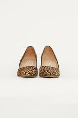 Manolo Blahnik Brown & Beige Textured Patterned Pump