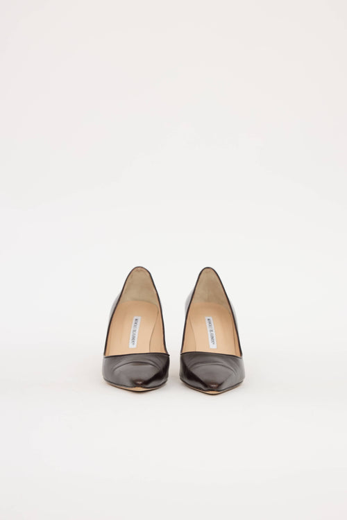 Manolo Blahnik Leather Pointed Toe Pump