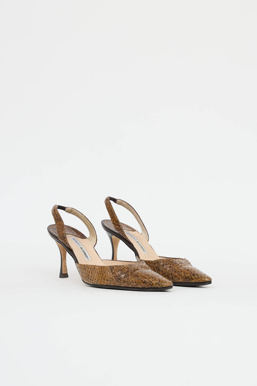Manolo Blahnik Exotic Slingback Pump