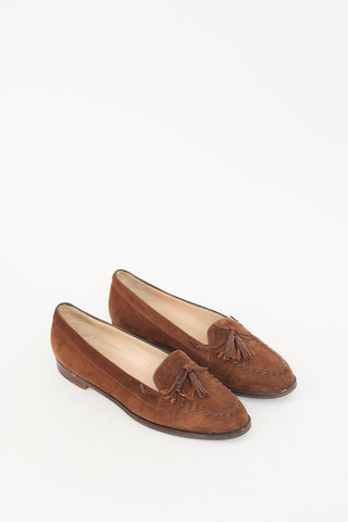 Manolo Blahnik Brown Suede Tassel Loafer