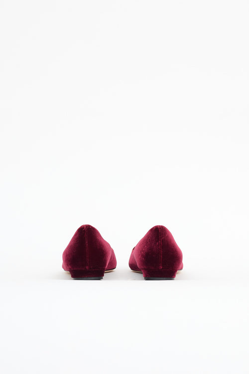Manolo Blahnik Hangisi Velvet Flat