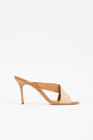 Manolo Blahnik Leather & Cork Sandal