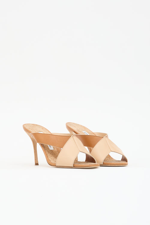 Manolo Blahnik Leather & Cork Sandal