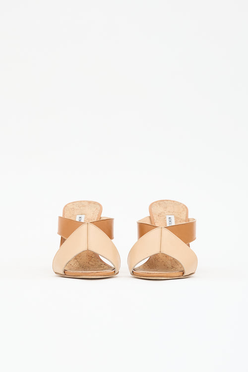 Manolo Blahnik Leather & Cork Sandal