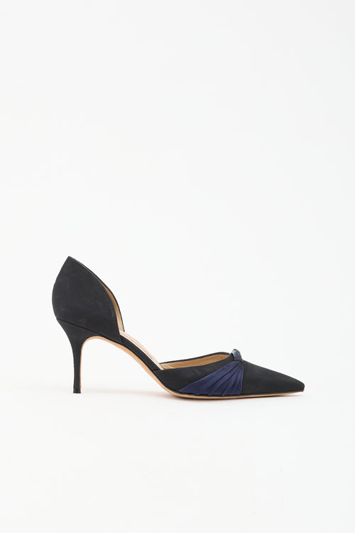 Manolo Blahnik Crepe Lisy D'Orsay Heel