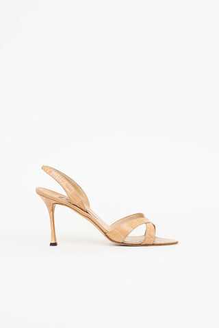 Manolo Blahnik Embossed Slingback Sandal