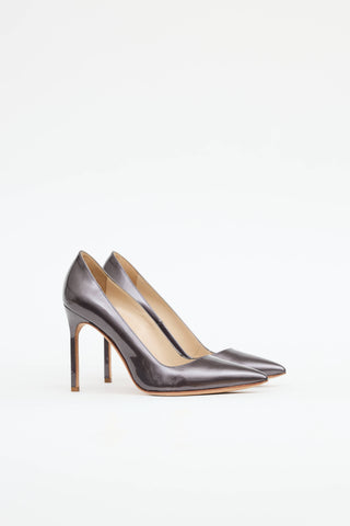 Manolo Blahnik Metallic Pointed Toe Pump