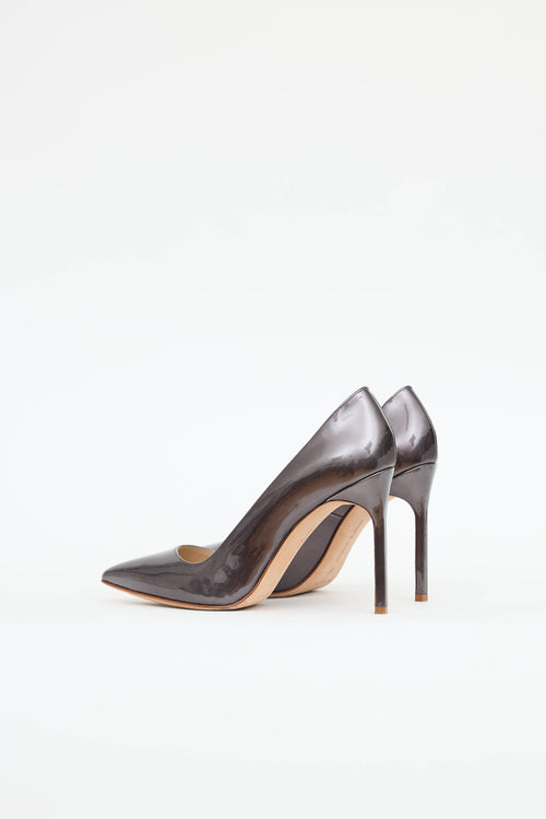 Manolo Blahnik Metallic Pointed Toe Pump