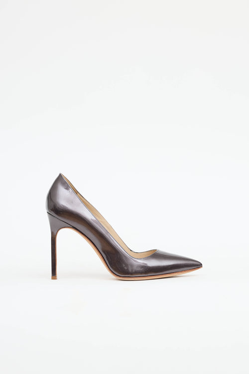 Manolo Blahnik Metallic Pointed Toe Pump