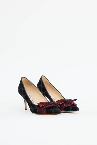 Manolo Blahnik Polka Dot Bow Pump